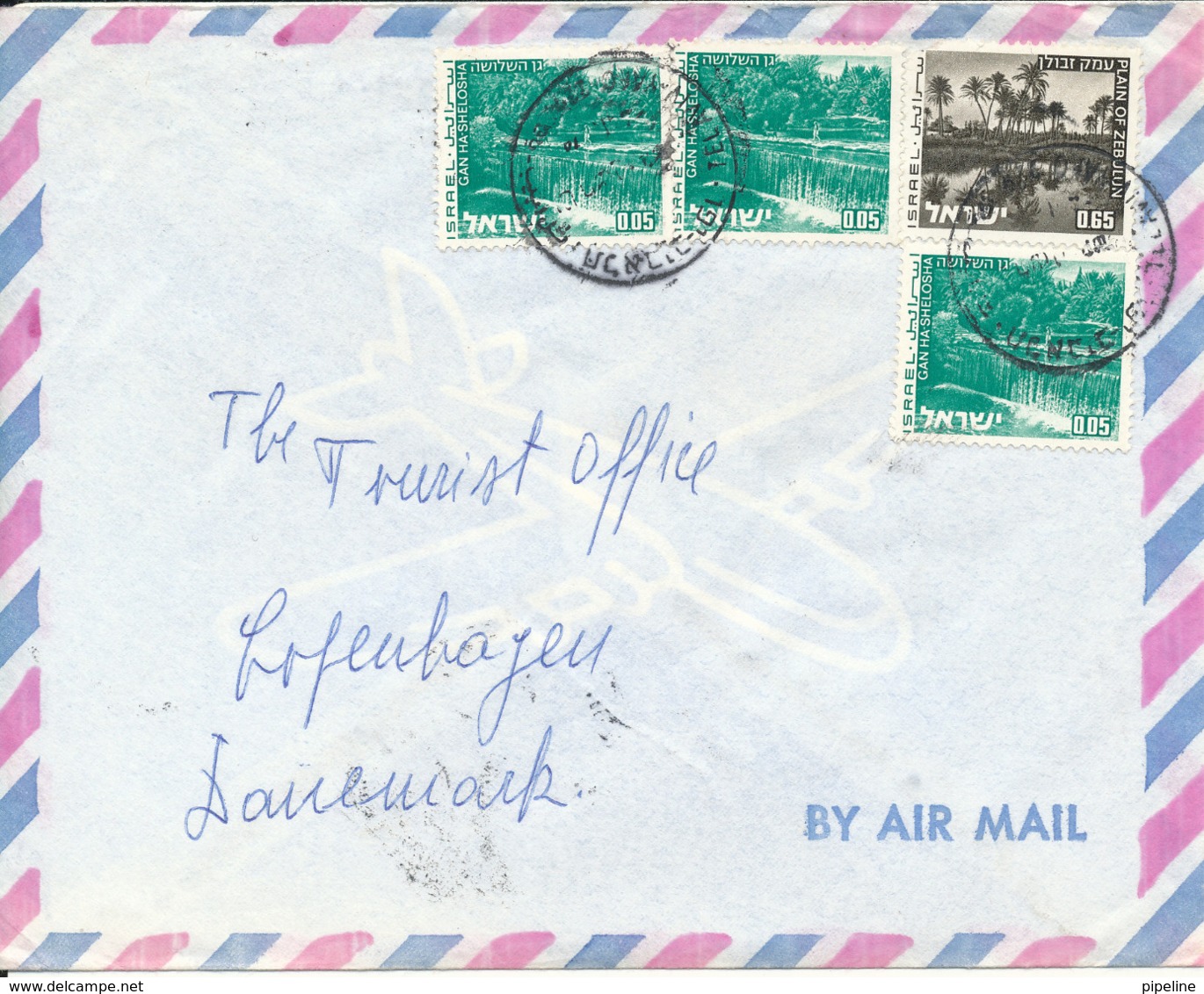 Israel Air Mail Cover Sent To Denmark - Luftpost