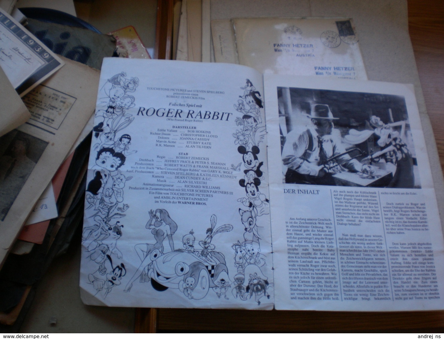 Roger Rabbit Falsches Spiel Mit  Film Neuer Kurier - Pubblicitari