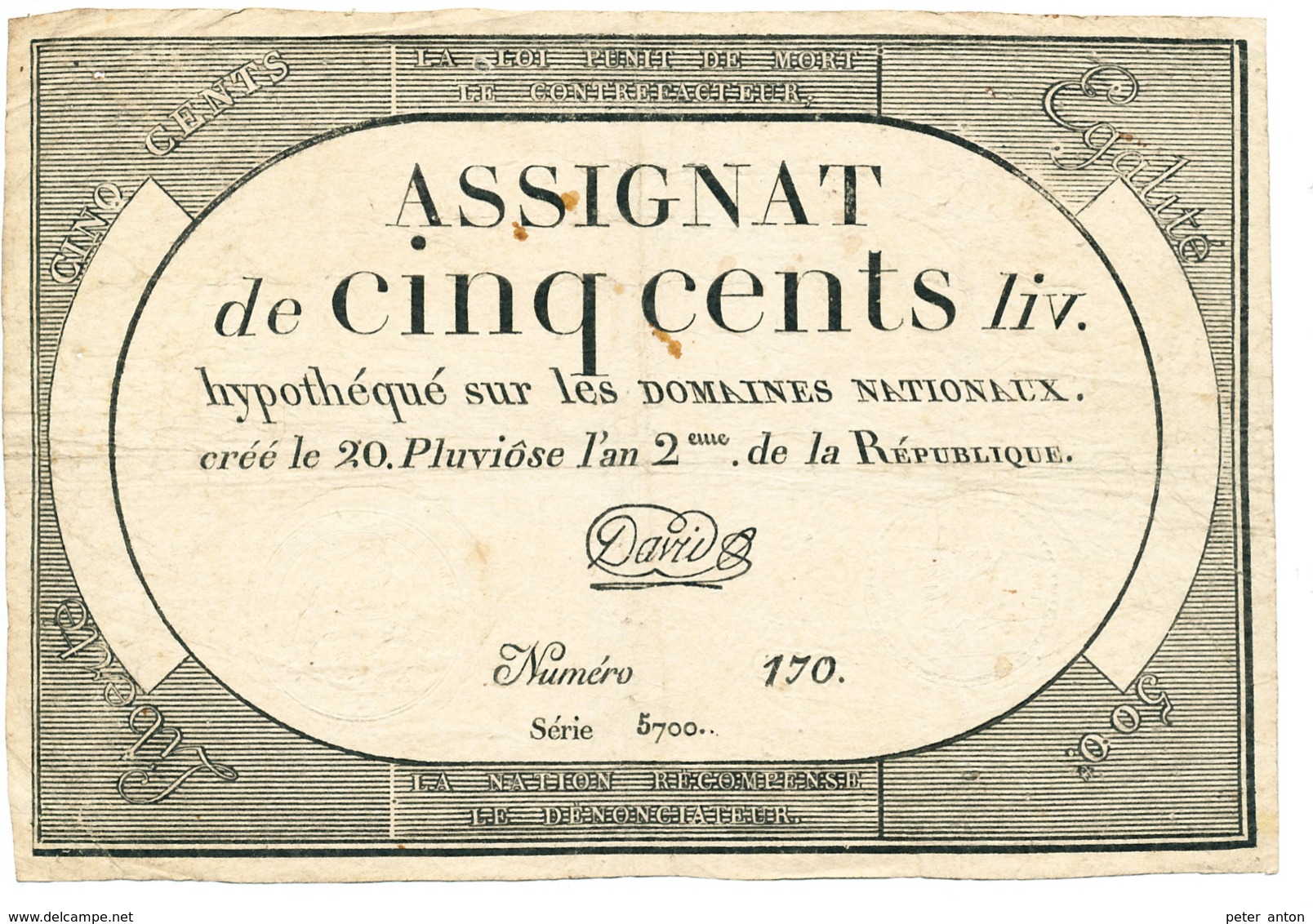 Assignat 500 Livres - Assignats