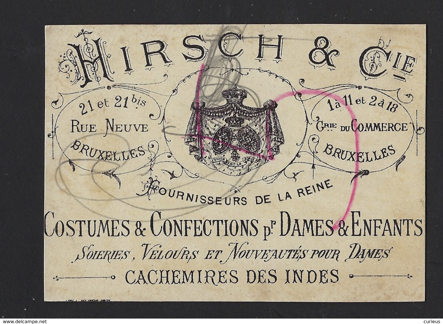 CHROMO * HIRSCH & CIE * BRUXELLES * SOLDAT RUSSE * RUSSIE * BILLET   * 10.5 X 8 CM - Autres & Non Classés