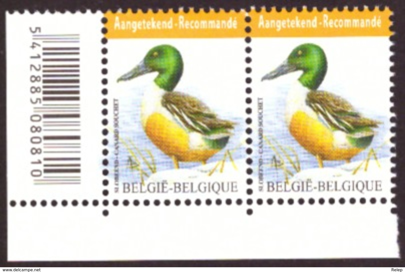 Belgique 2015 - Canard Souchet COB 4537 # MNH # Pair - Unused Stamps