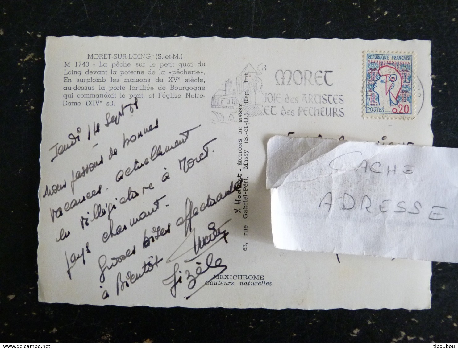 MORET SUR LOING - SEINE ET MARNE - FLAMME JOIE DES ARTISTES ET DES PECHEURS SUR MARIANNE COCTEAU - PECHE - Mechanical Postmarks (Advertisement)