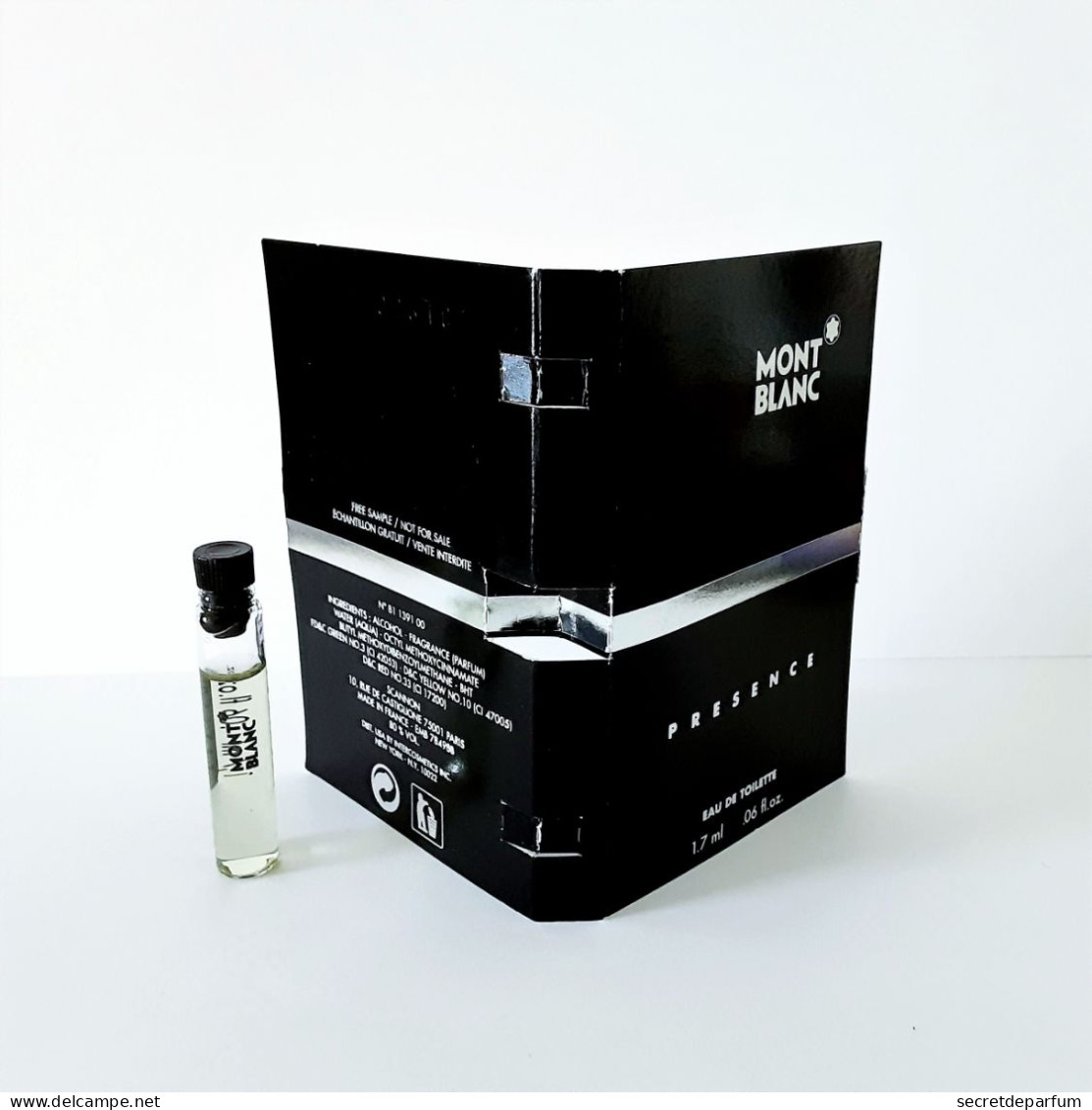 échantillons De Parfum   Tubes  PRÉSENCE De MONT BLANC  EDT  1.7 Ml - Parfumproben - Phiolen