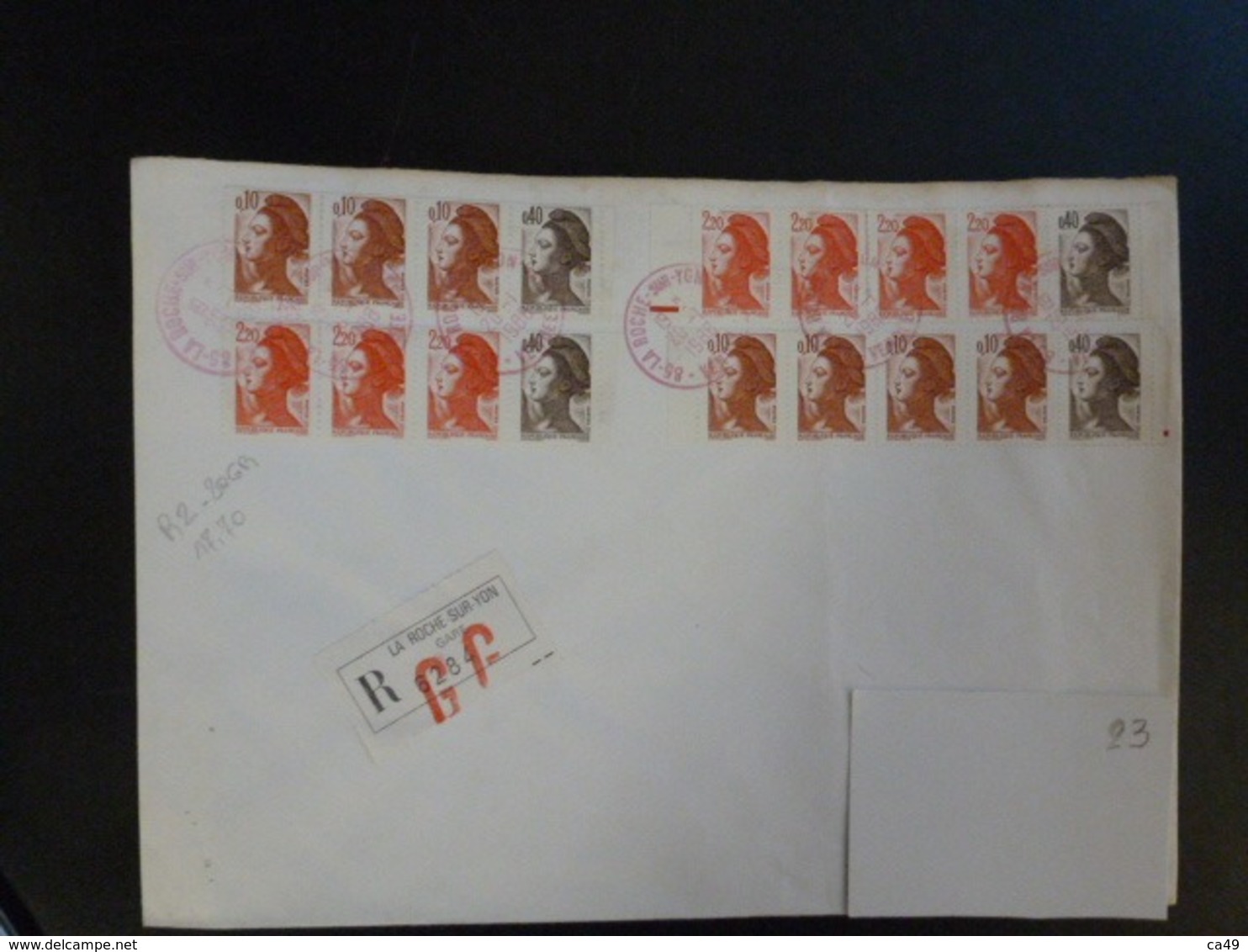 LETTRE RECOMMANDE VENDEE OBLITERATION ROUGE RARE - 1961-....