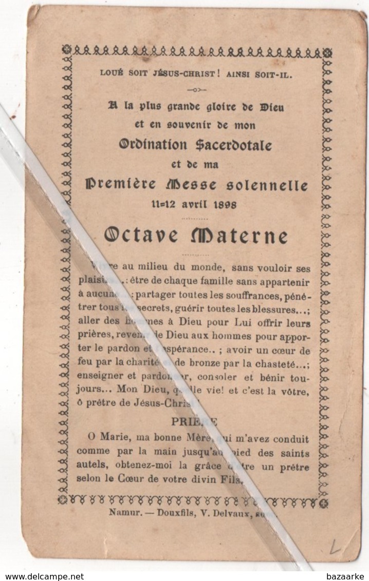 PREMIÉRE MESSE SOLENNELLE ..1919.. OCTAVE MATERNE - Devotieprenten