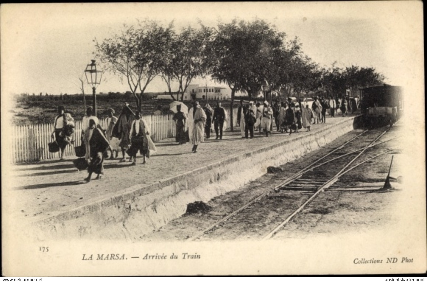 Cp La Marsa Tunesien, Arrivée Du Train, Bahnhof - Tunisie