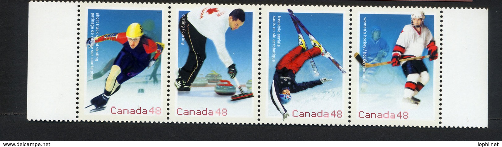 CANADA 2002, Patinage De Vitesse, Curling, Hockey, Ski Acrobatique, 4 Valeurs, Neufs / Mint. R1528 - Inverno2002: Salt Lake City