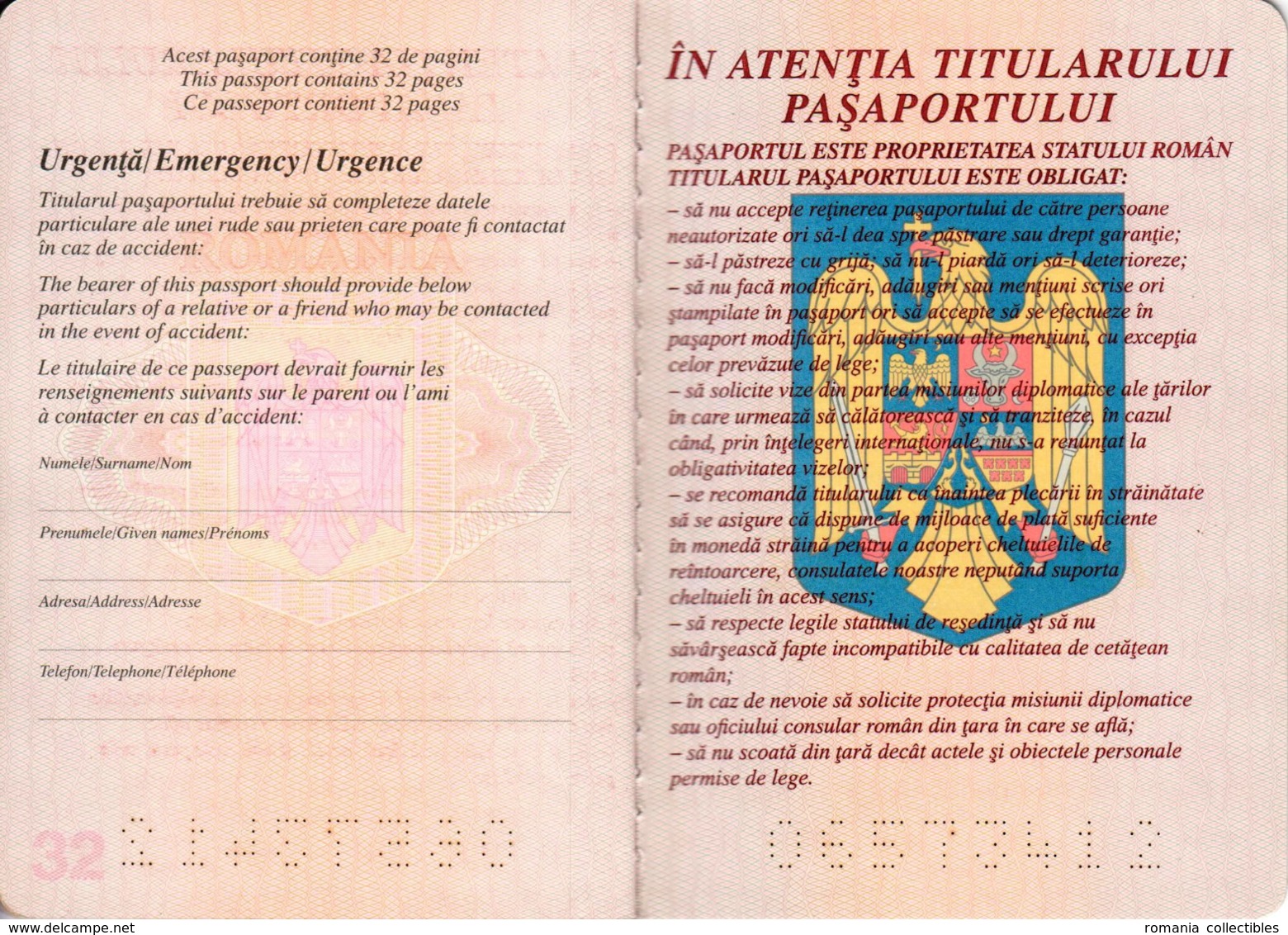 Romania, 2002, Vintage Expired Passport - visas and stamps: Hungary, Austria, Slovenia