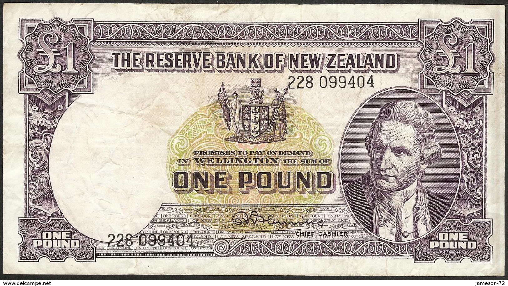 NEW ZEALAND - 1 Pound ND (1960-67) P# 159d Oceania Banknote - Edelweiss Coins - Neuseeland