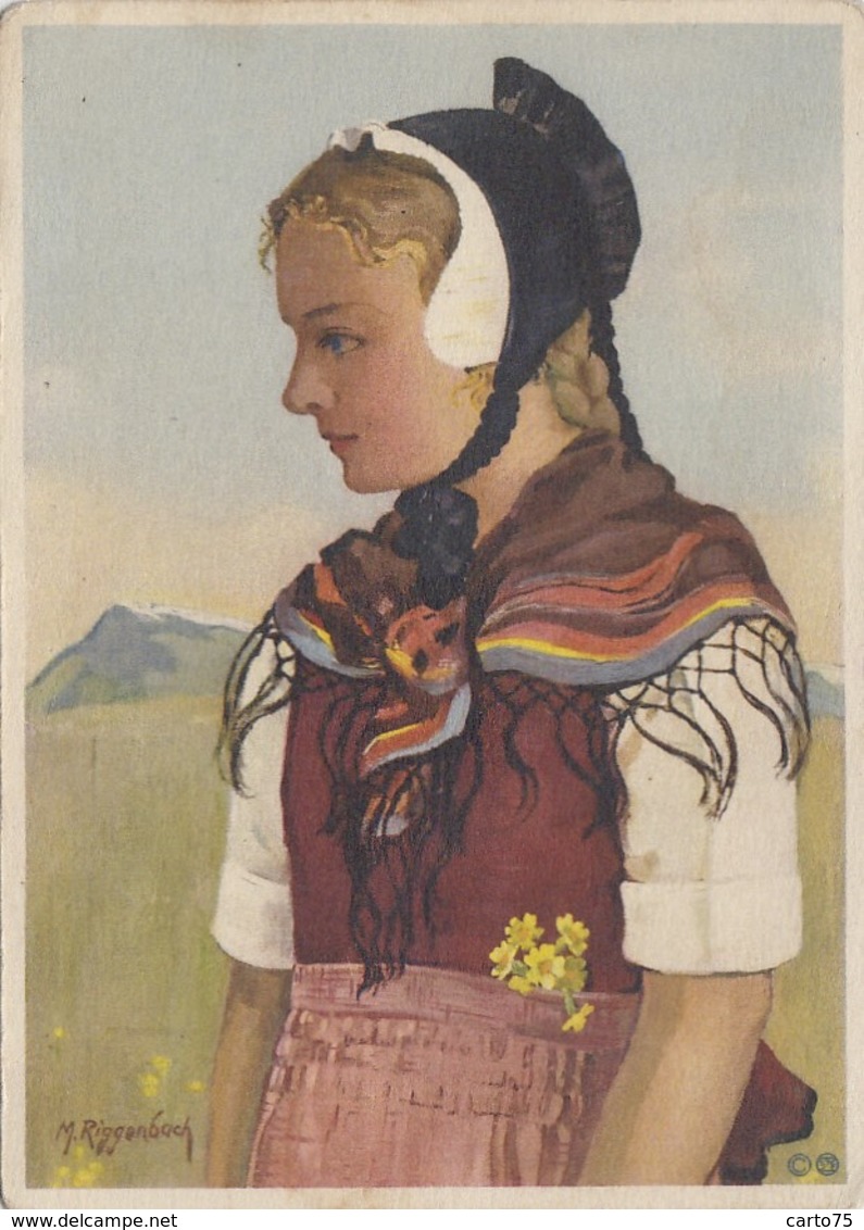 Suisse - Glarus - Costume Jeune Fille - Illustrateur Riggenbach - Autres & Non Classés