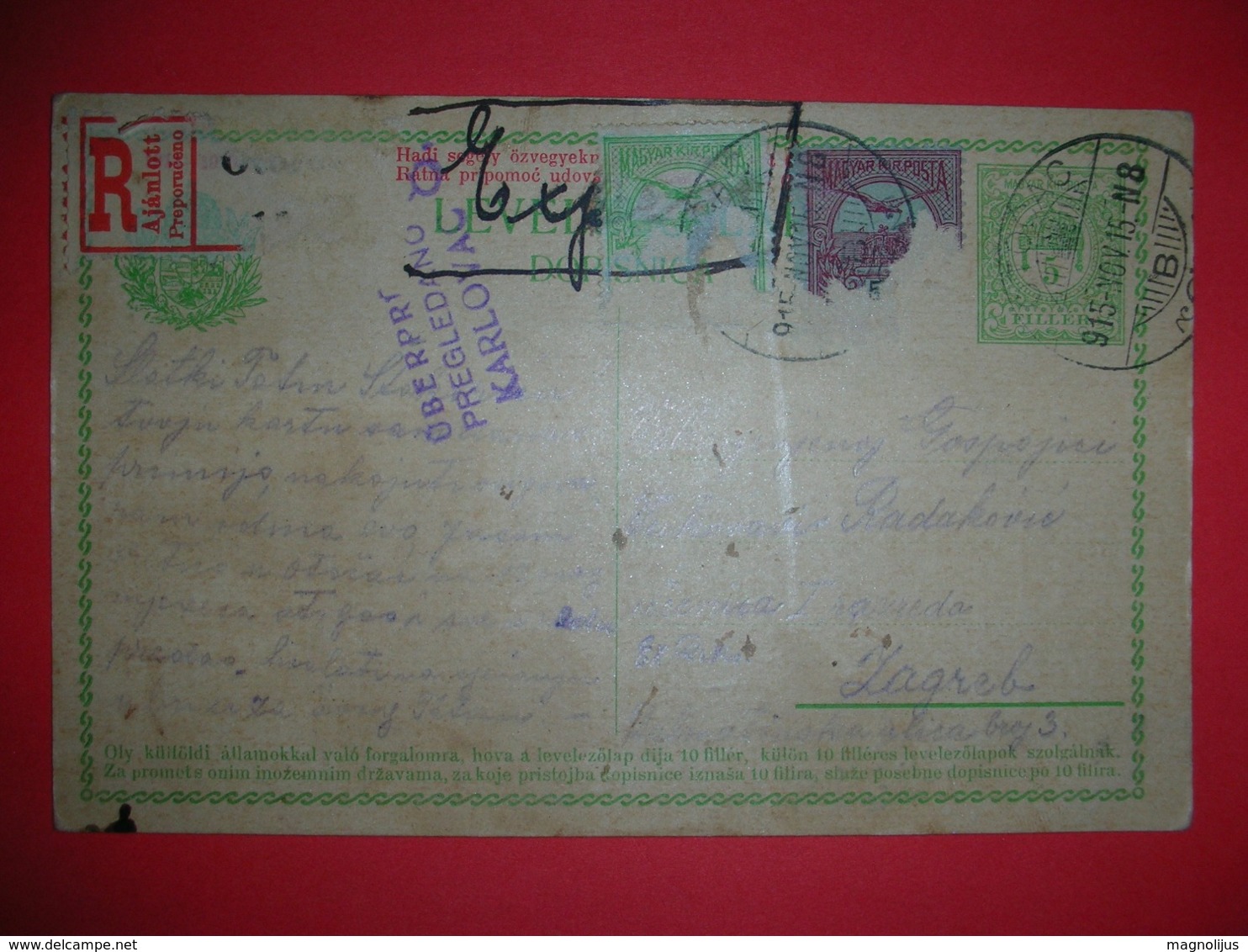 R!,Austria-Hungary,Croatia,Karlovac Censor Seal,stamped Stationery Postcard,registered,express,vintage,damaged Stamps - Sonstige & Ohne Zuordnung