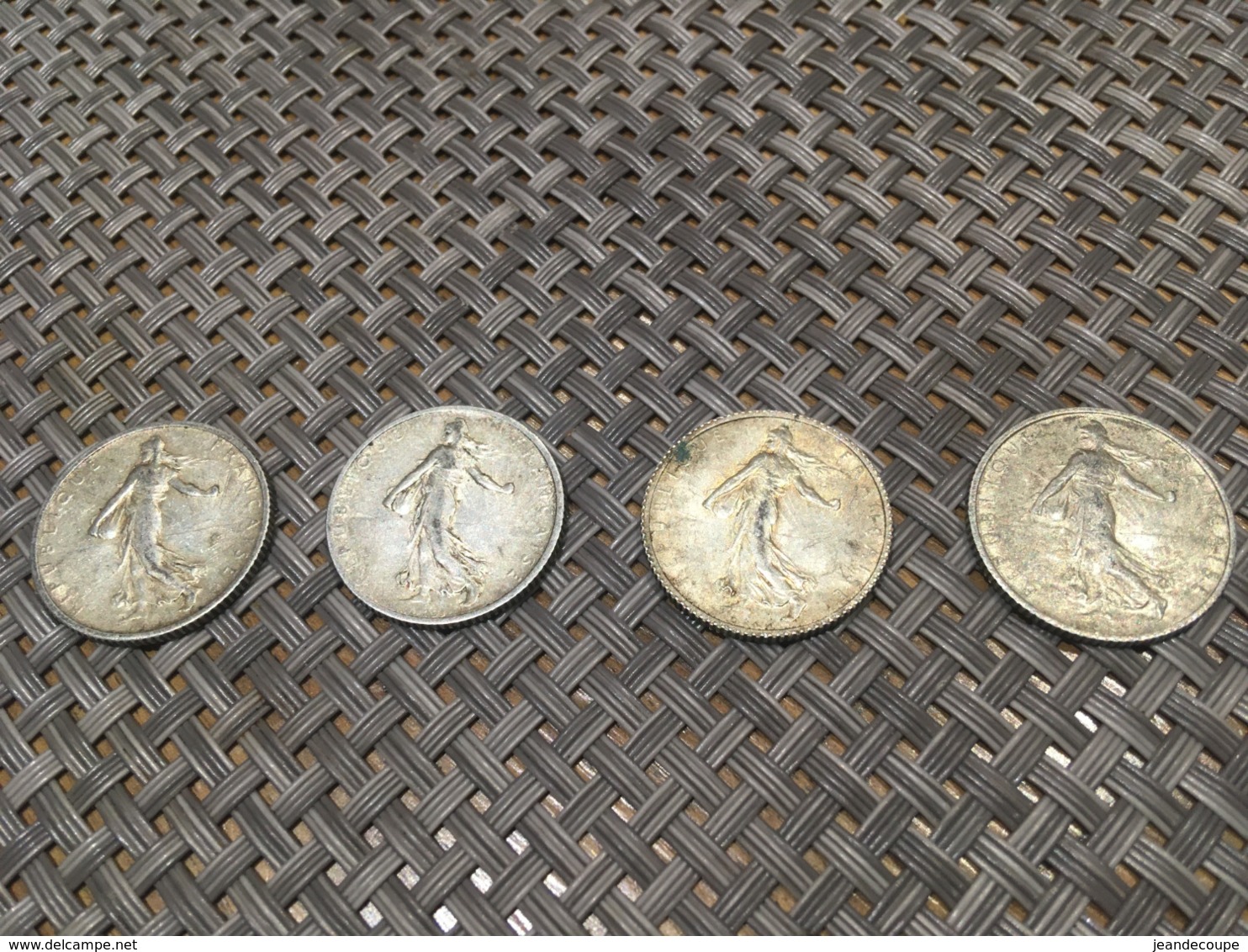 - Monnaies Argent - 1 Franc - Lot De 4 Pièces De 1916 à 1919 - - Andere & Zonder Classificatie