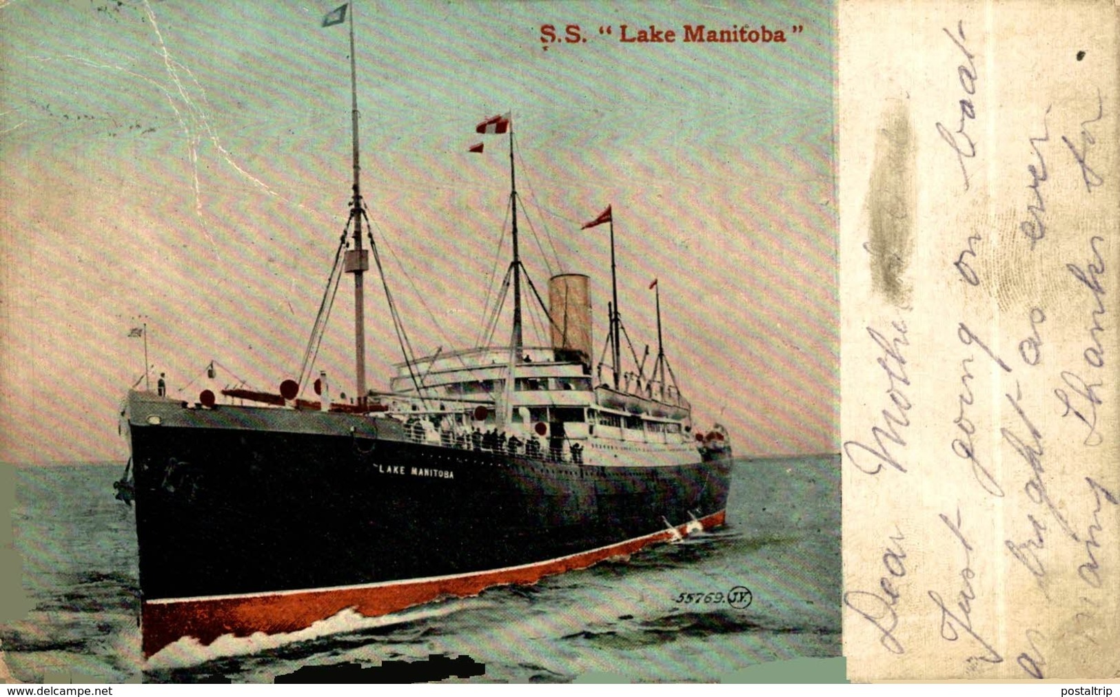 S.S. LAKE MANITOBA Orion, Orient Line. CARGO SHIP - Paquebote