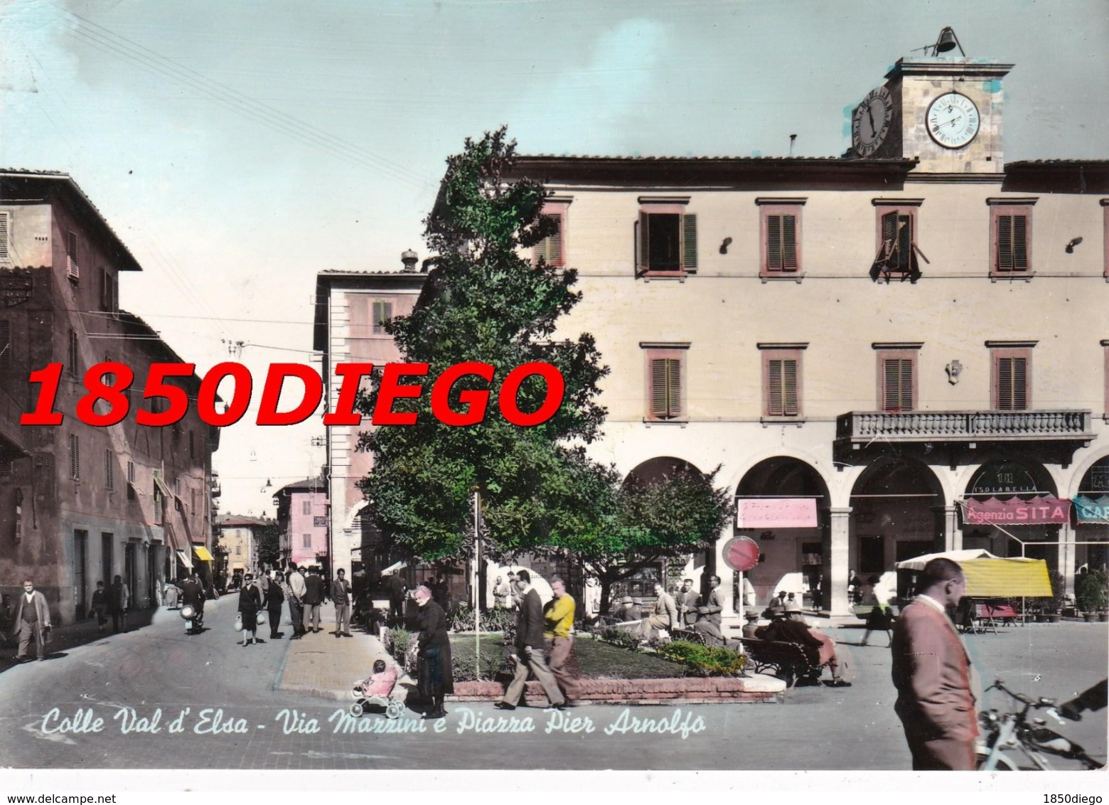 COLLE VAL D' ELSA - VIA MAZZINI F/GRANDE VIAGGIATA 1961 ANIMATA - Siena