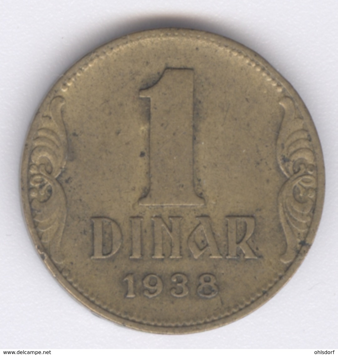 YUGOSLAVIA 1938: 1 Dinar, KM 19 - Yougoslavie