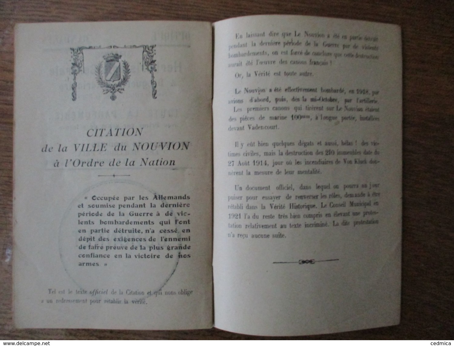 GUIDE PRATIQUE ET HISTORIQUE POUR LE NOUVION 1929 H.HOMBERT IMPRIMEUR-EDITEUR LE NOUVION EN THIERACHE 1929 - Reiseprospekte