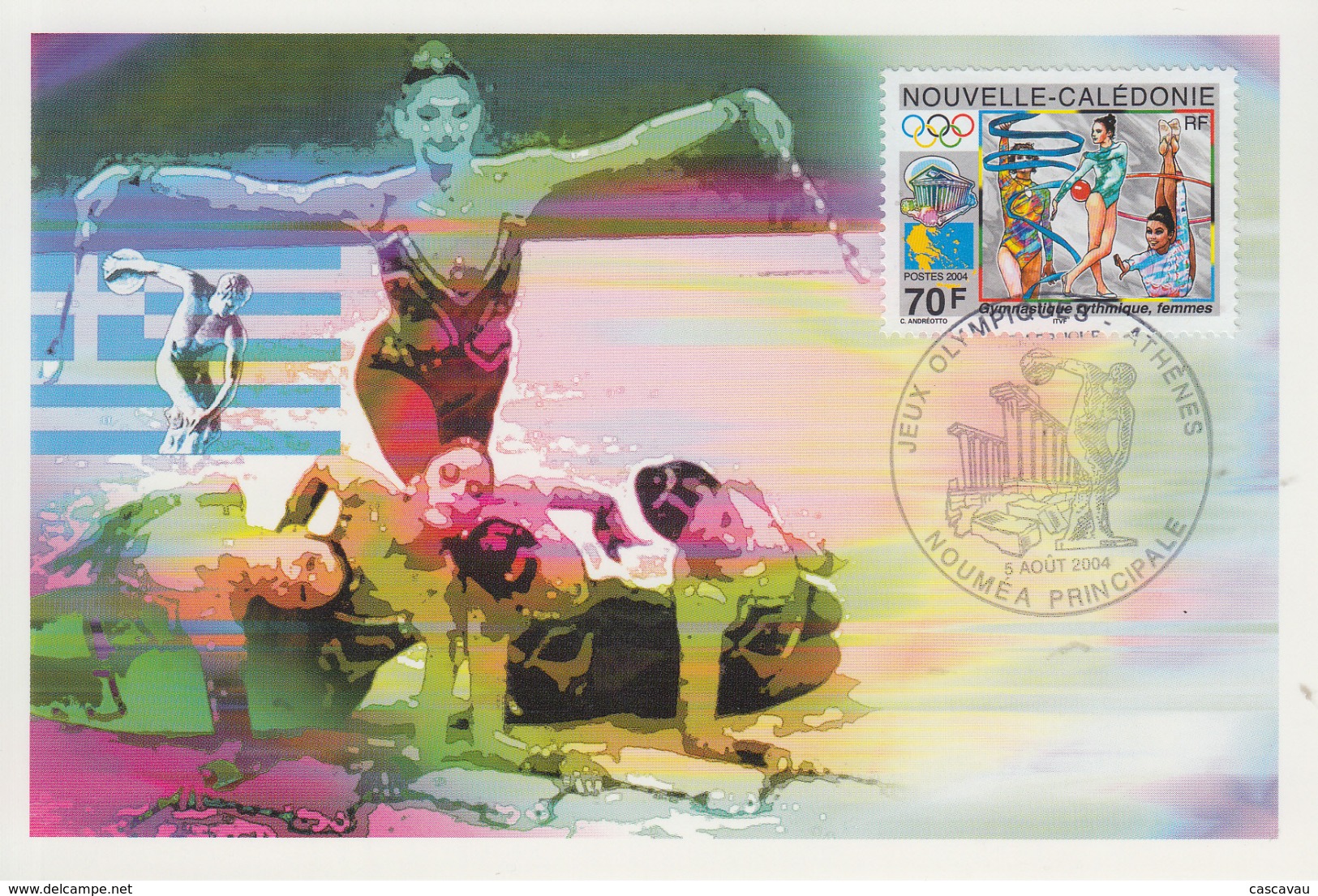 Carte  Maximum  1er   Jour   NOUVELLE  CALEDONIE   Jeux  Olympiques  D'  ATHENES   2004 - Zomer 2004: Athene