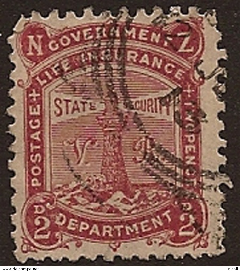 NZ 1891 2d VR Govt Life P12x11.5 SG L3b GU SP232 - Officials