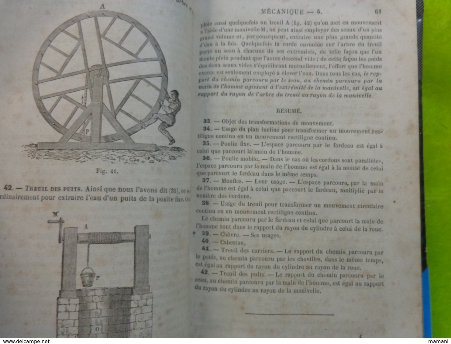 cours de mecanique programme bac es-sciences 1857-privat deschanel-paris dezobry etc...nombreuses figures