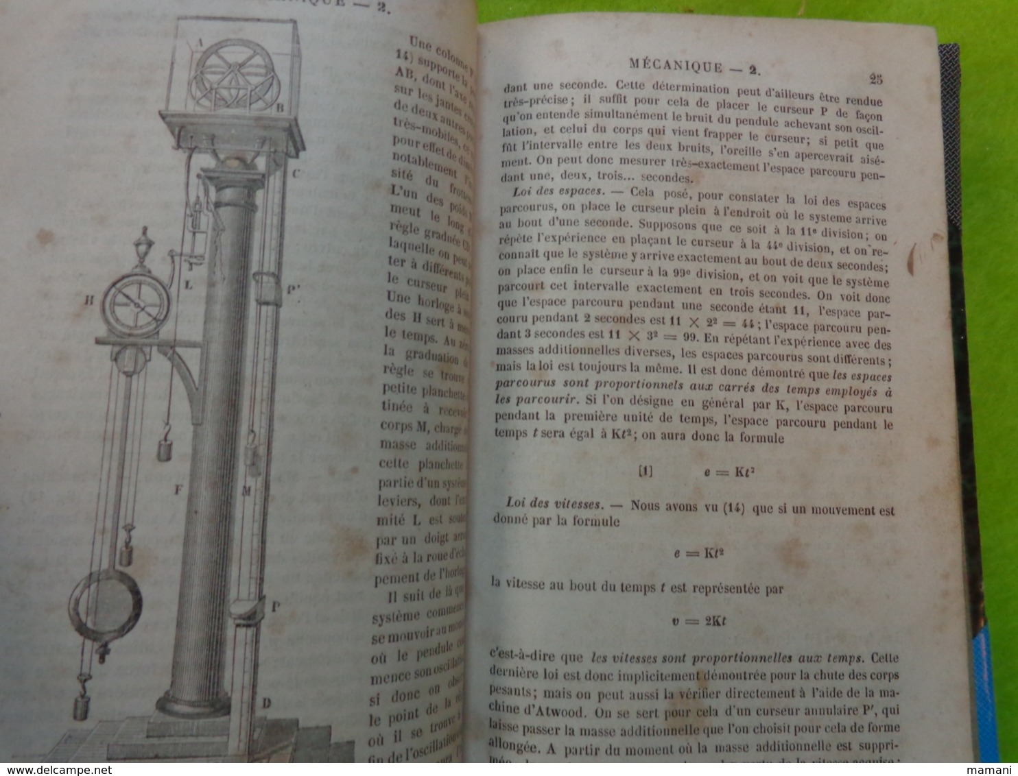 cours de mecanique programme bac es-sciences 1857-privat deschanel-paris dezobry etc...nombreuses figures