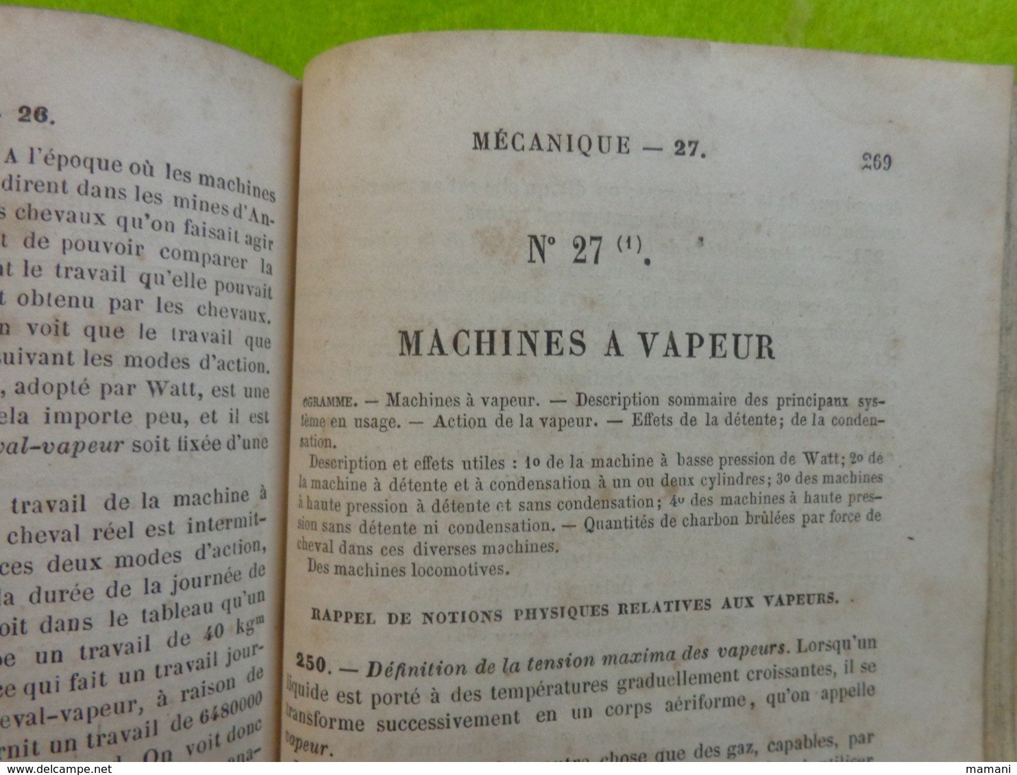 cours de mecanique programme bac es-sciences 1857-privat deschanel-paris dezobry etc...nombreuses figures