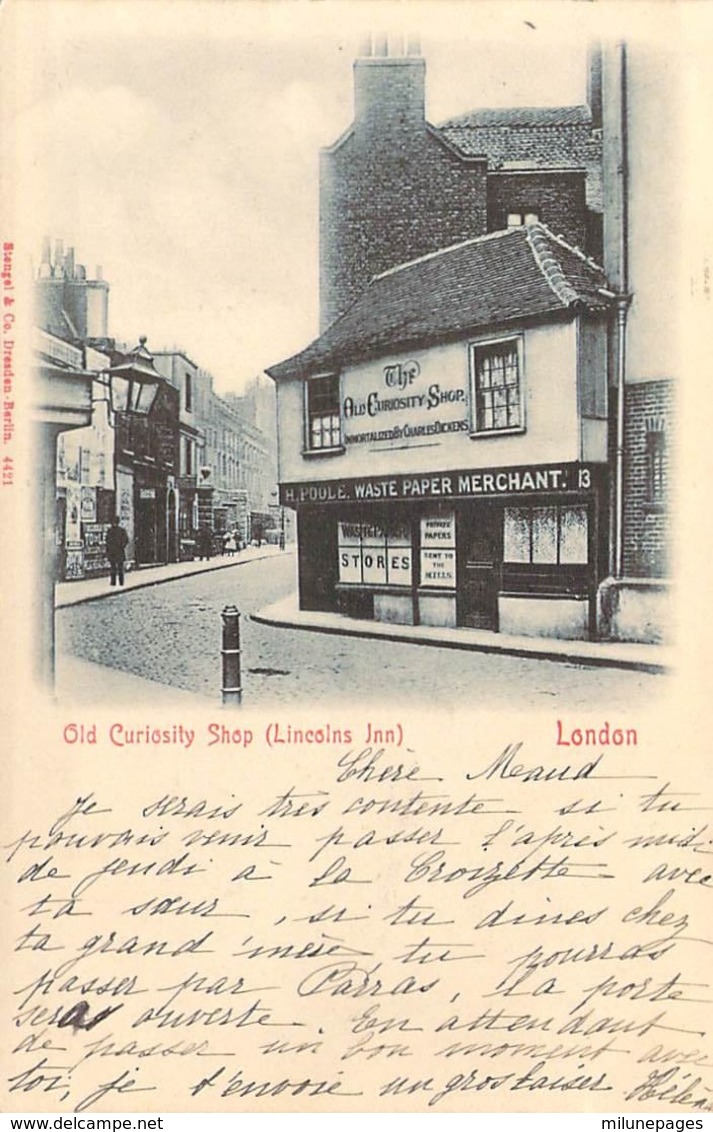 Royaume Uni England Old Curiosity Shop Lincolns Inn LONDON Londres 1903 - Otros & Sin Clasificación