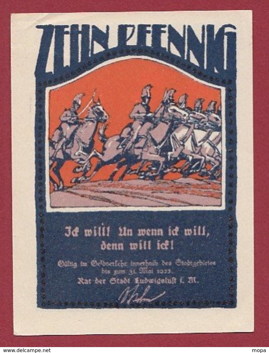 Allemagne 1 Notgeld 10 Pfenning Stadt Ludwigslust (Série Complète)   Dans L 'état Lot N °5133 - Collections