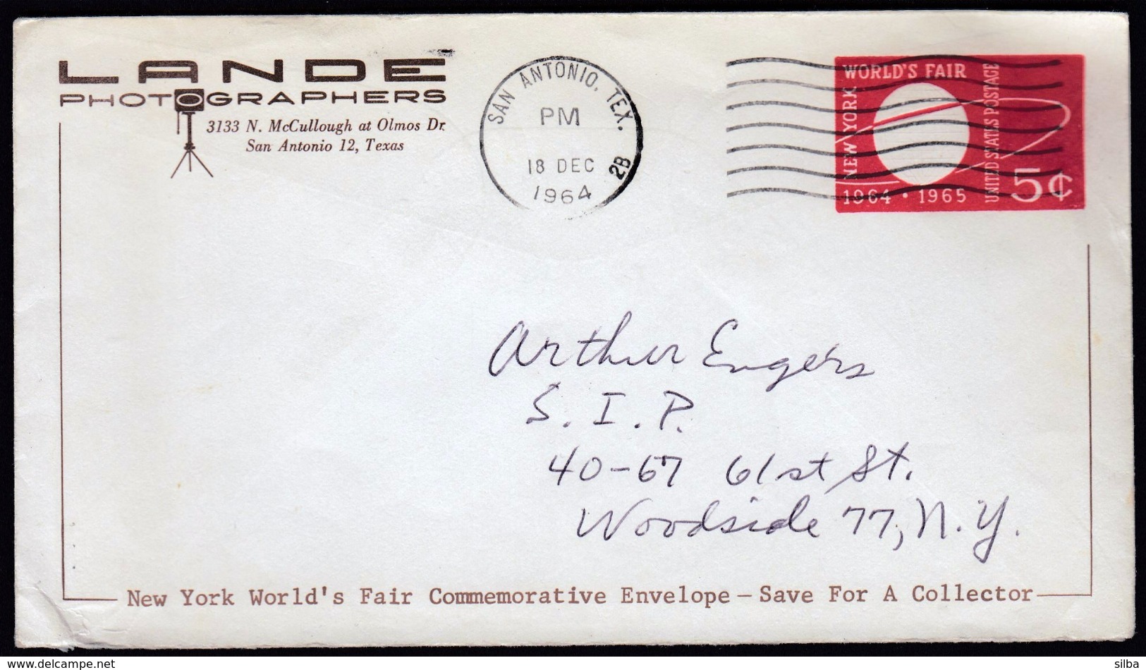 USA United States San Antonio 1964 / Lande Photographers / New York World's Fair Postal Stationery - Otros & Sin Clasificación