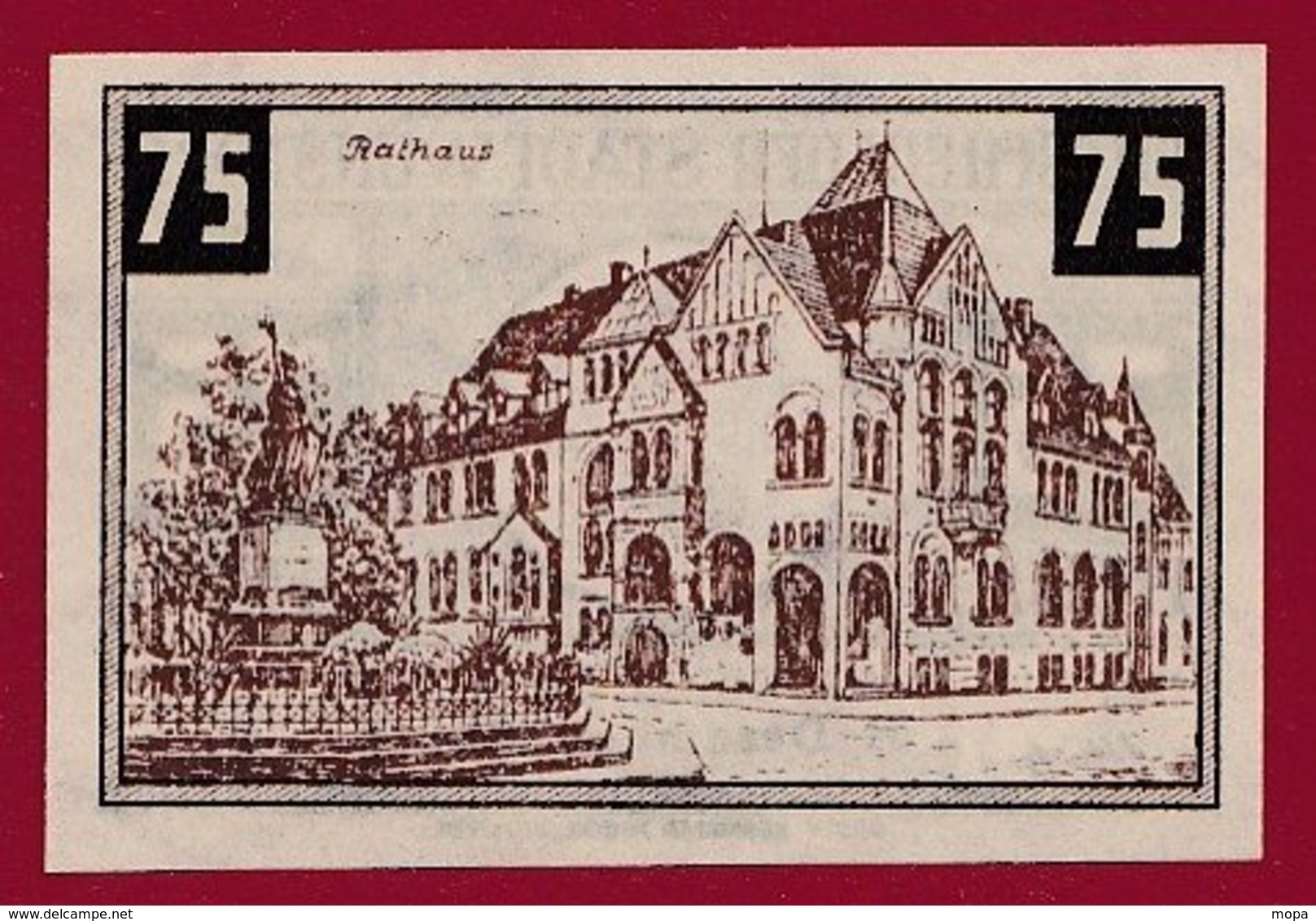 Allemagne 1 Notgeld 75 Pfenning Stadt Wunstorf  Dans L 'état Lot N °5141 - Collections