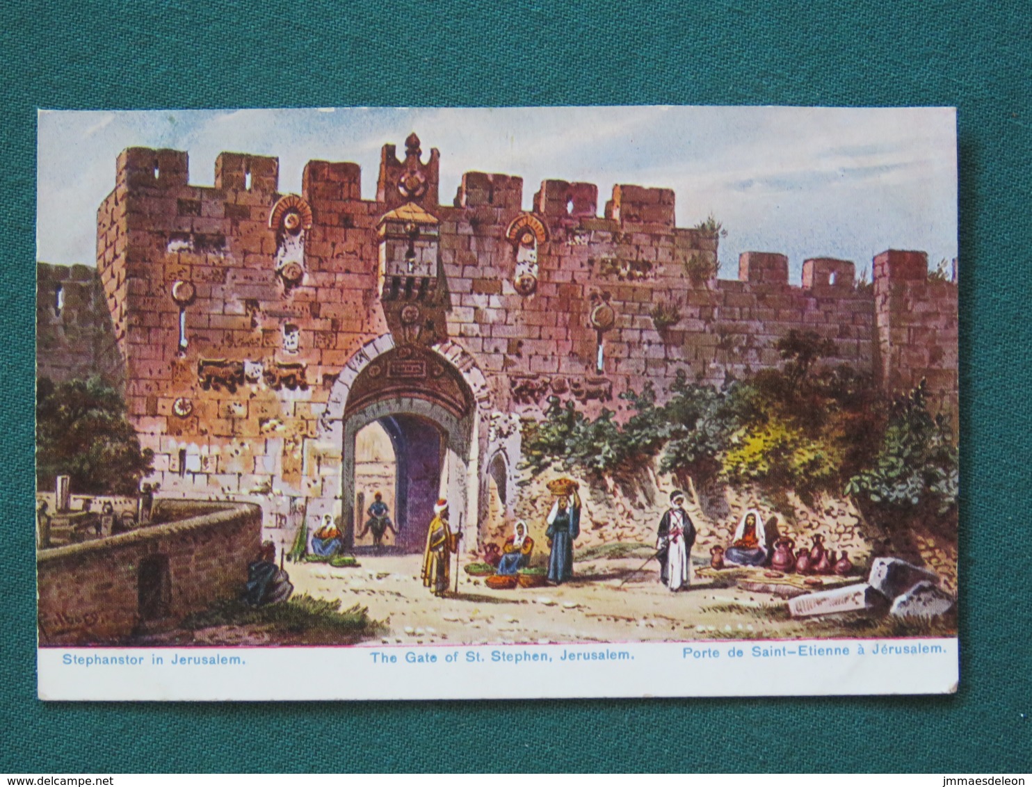 French Levant Palestine (Israel) 1902 - 1920 Unused Postcard "Jerusalem - St. Stephen Gate" - Palestine