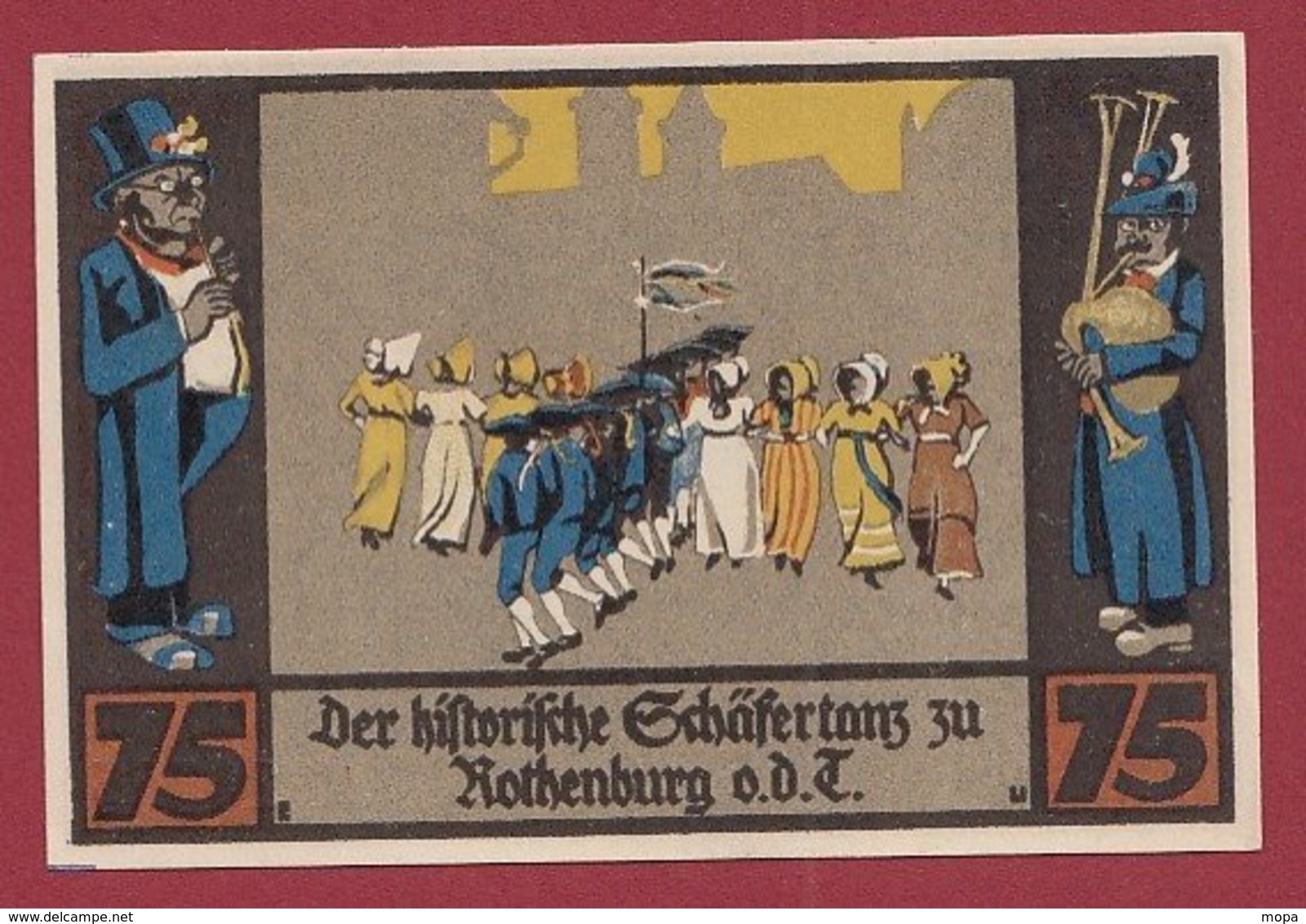 Allemagne 1 Notgeld 75 Pfenning Stadt Rothenburg (D)  Dans L 'état Lot N °5153 - Collections