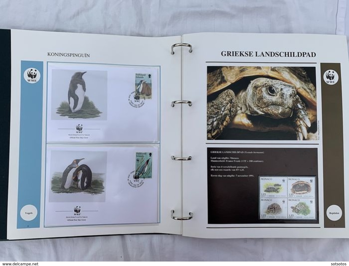 WWF 2 Luxury albums and slipcases with series and FDCs of Endangered Species MNH (Mint never hinged)