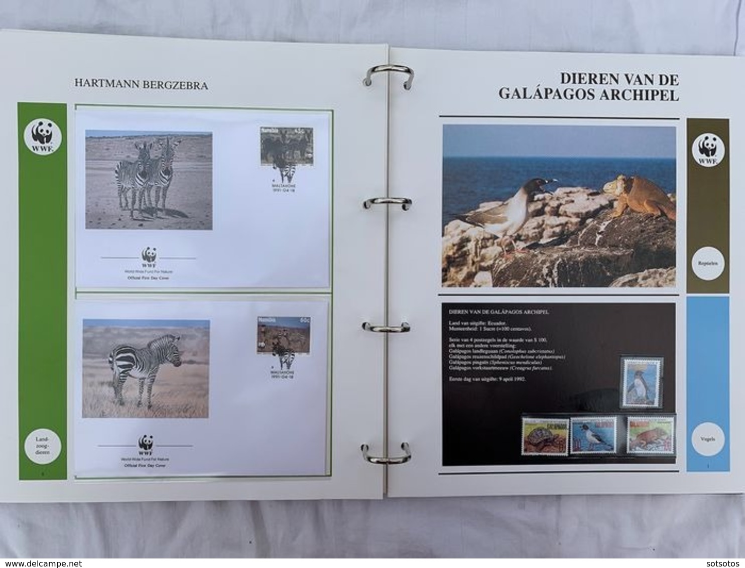 WWF 2 Luxury albums and slipcases with series and FDCs of Endangered Species MNH (Mint never hinged)