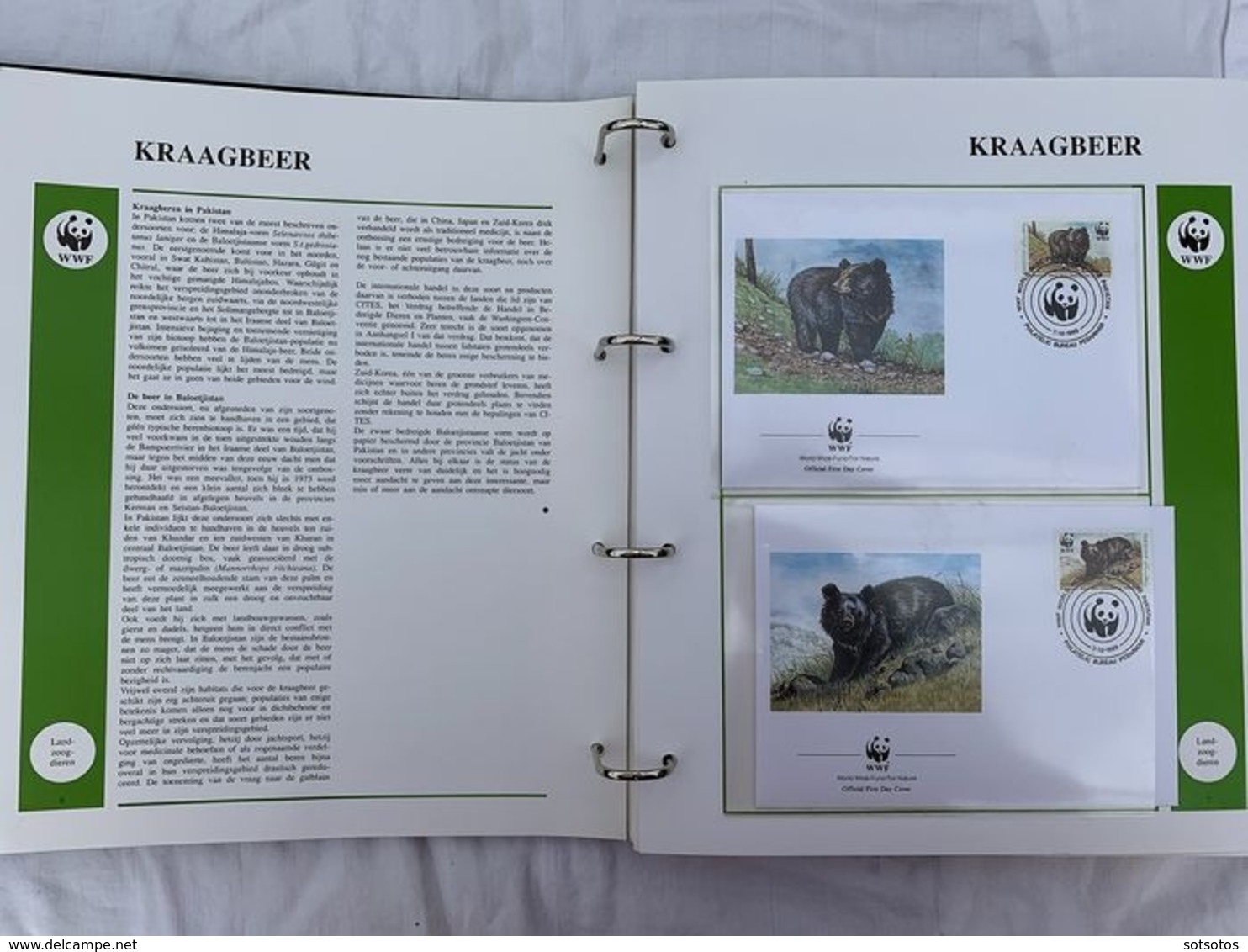 WWF 2 Luxury albums and slipcases with series and FDCs of Endangered Species MNH (Mint never hinged)