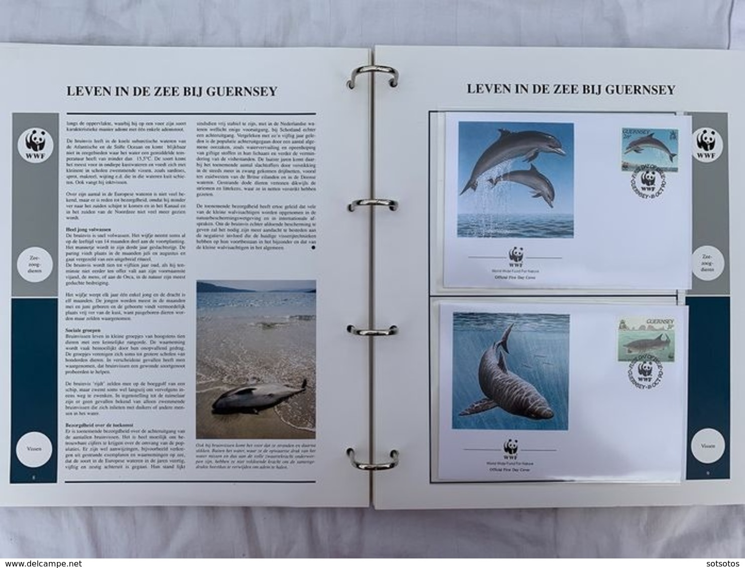 WWF 2 Luxury albums and slipcases with series and FDCs of Endangered Species MNH (Mint never hinged)