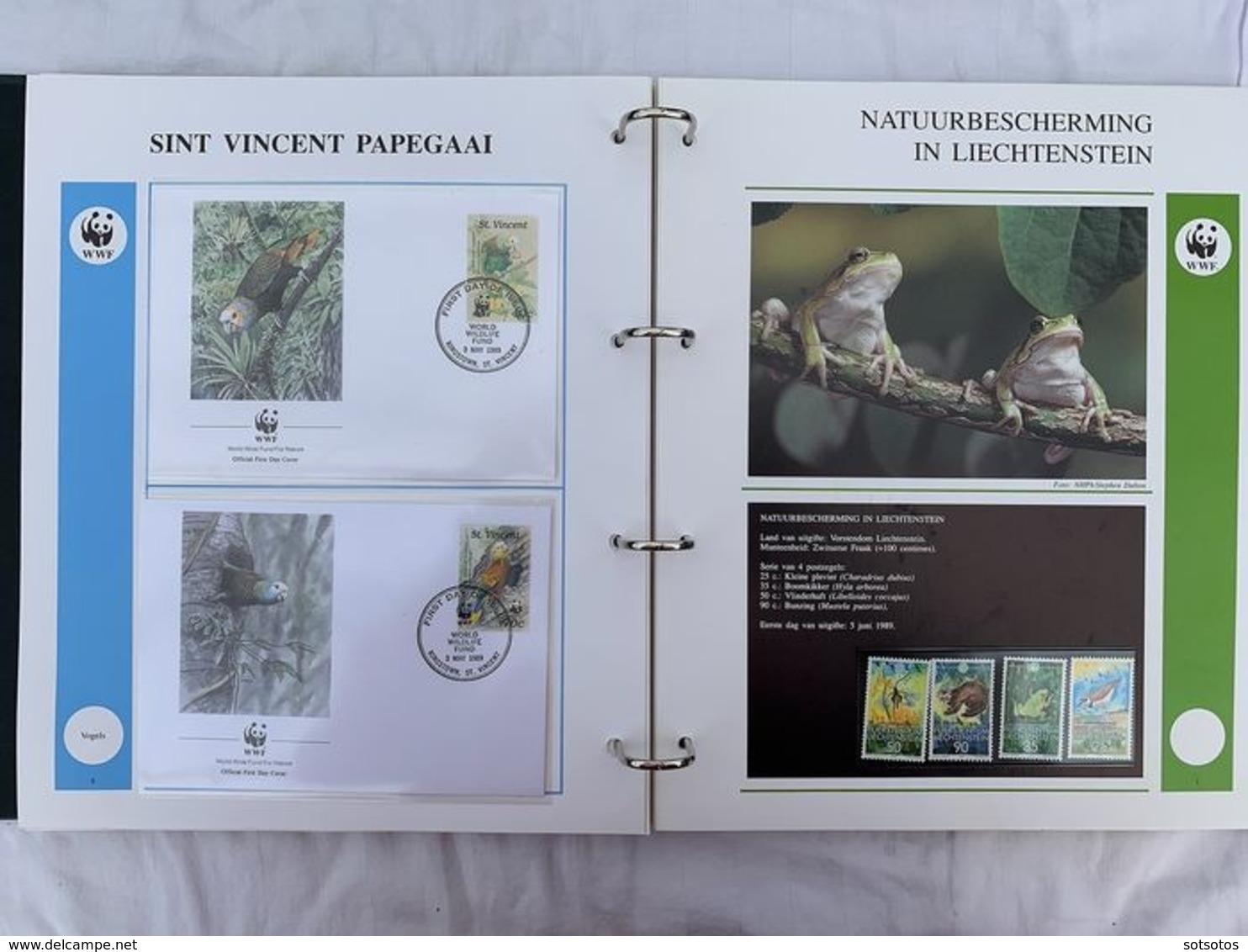 WWF 2 Luxury albums and slipcases with series and FDCs of Endangered Species MNH (Mint never hinged)