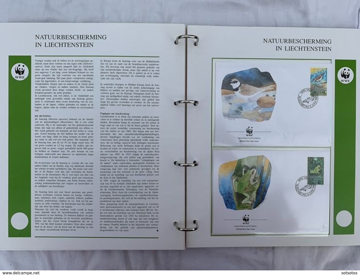 WWF 2 Luxury albums and slipcases with series and FDCs of Endangered Species MNH (Mint never hinged)