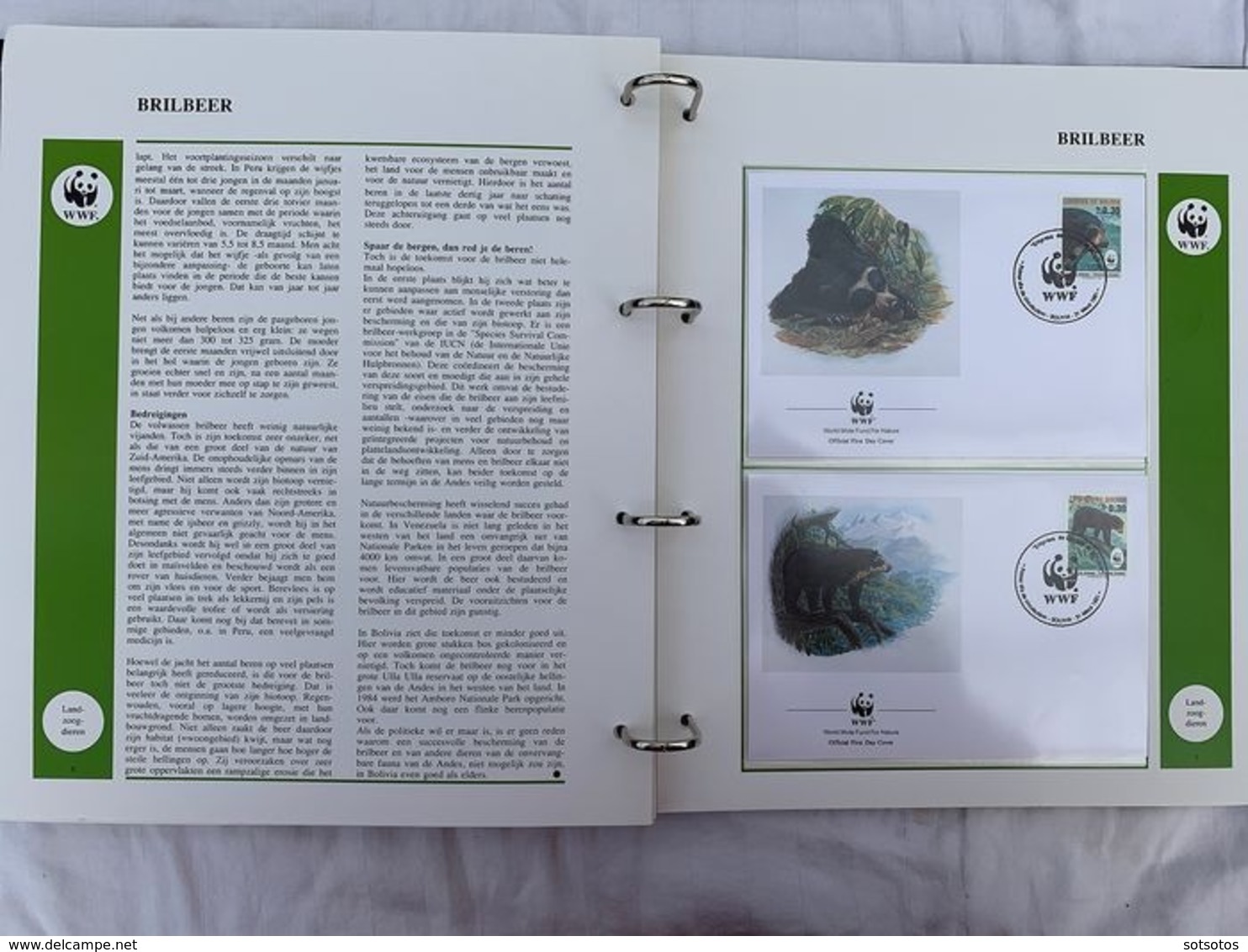 WWF 2 Luxury albums and slipcases with series and FDCs of Endangered Species MNH (Mint never hinged)