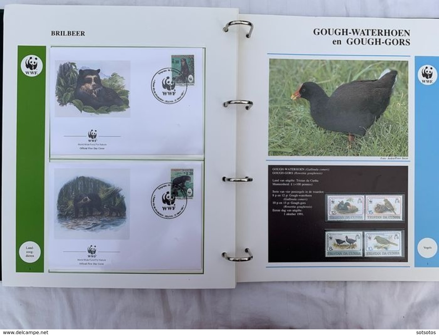 WWF 2 Luxury albums and slipcases with series and FDCs of Endangered Species MNH (Mint never hinged)