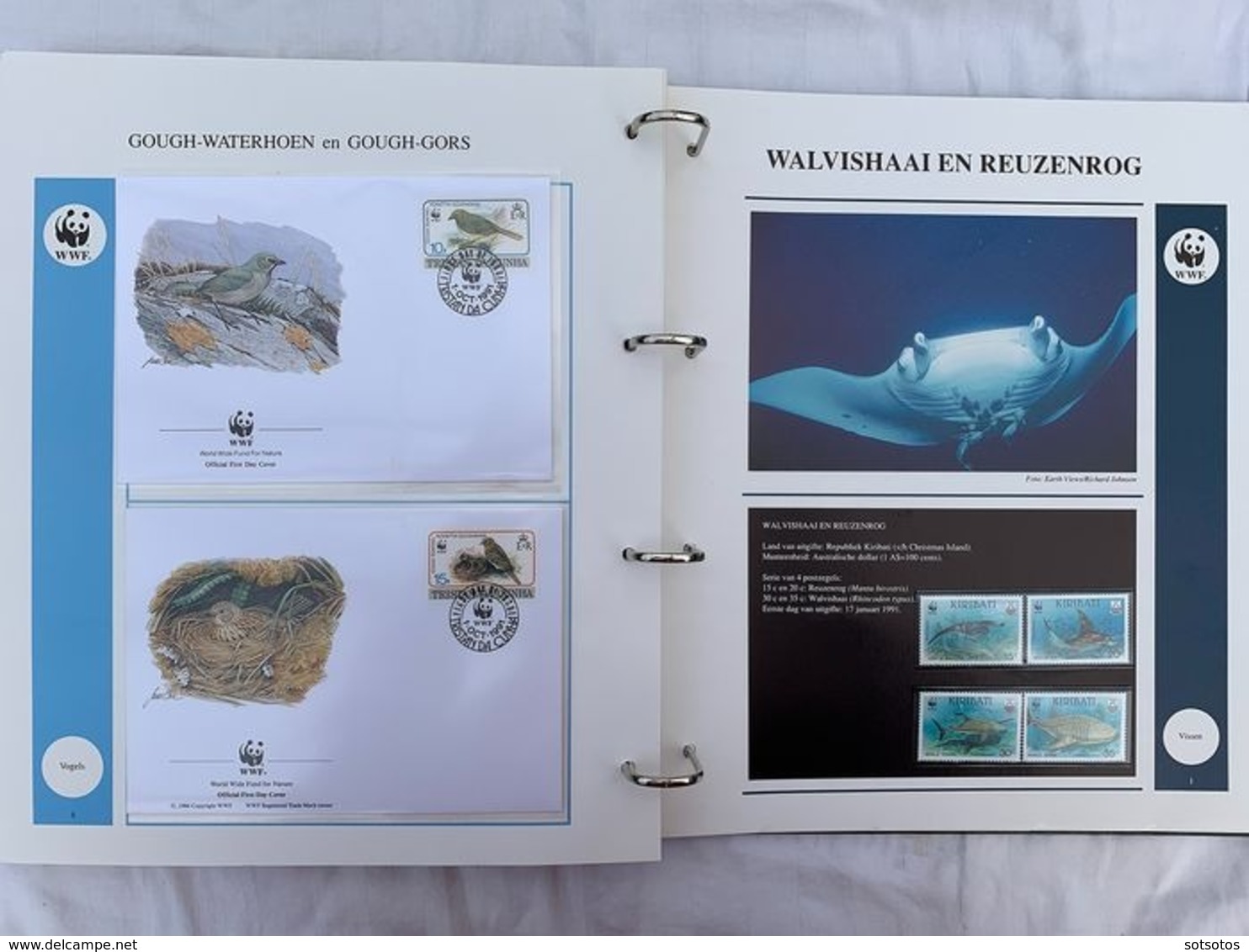 WWF 2 Luxury albums and slipcases with series and FDCs of Endangered Species MNH (Mint never hinged)