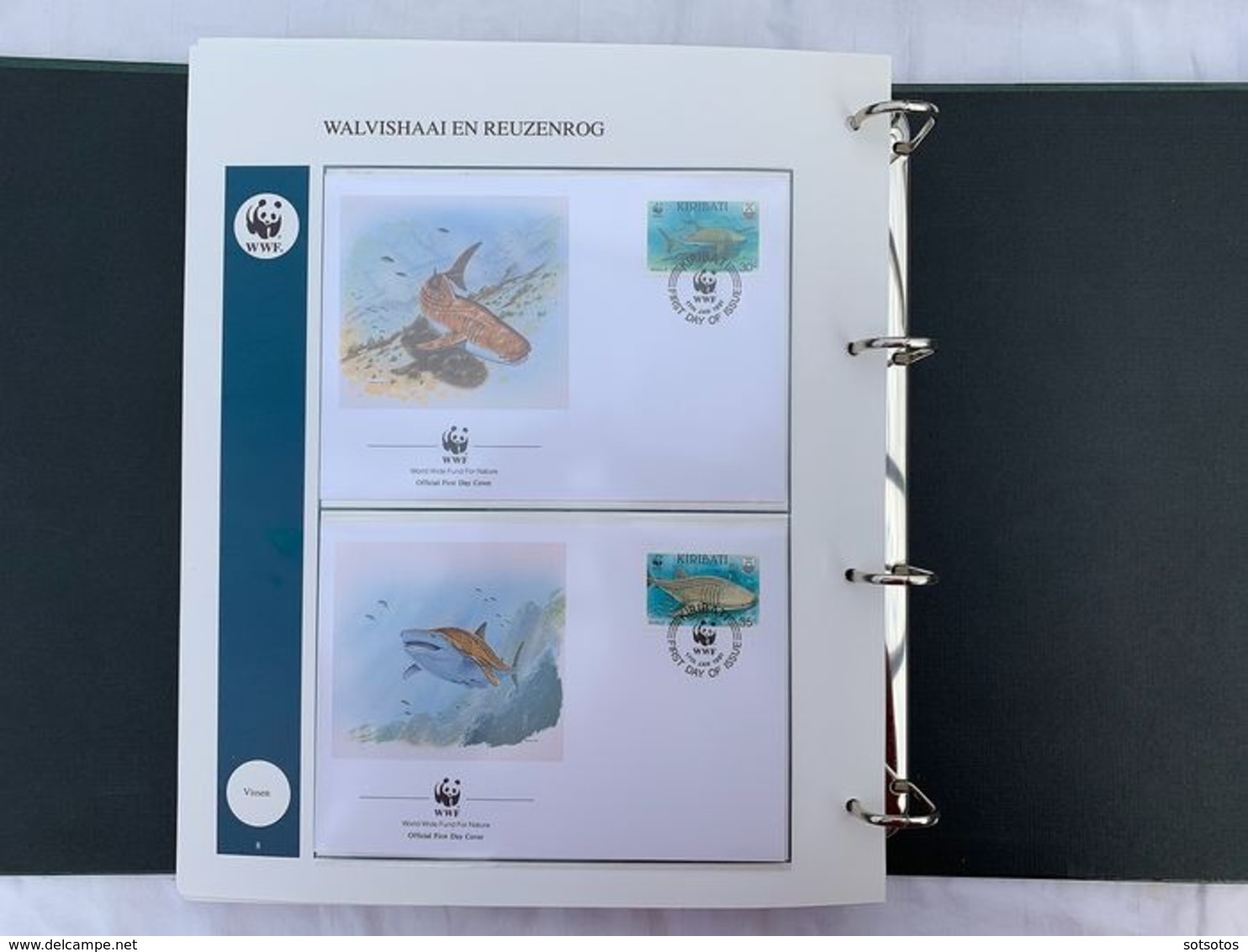 WWF 2 Luxury albums and slipcases with series and FDCs of Endangered Species MNH (Mint never hinged)