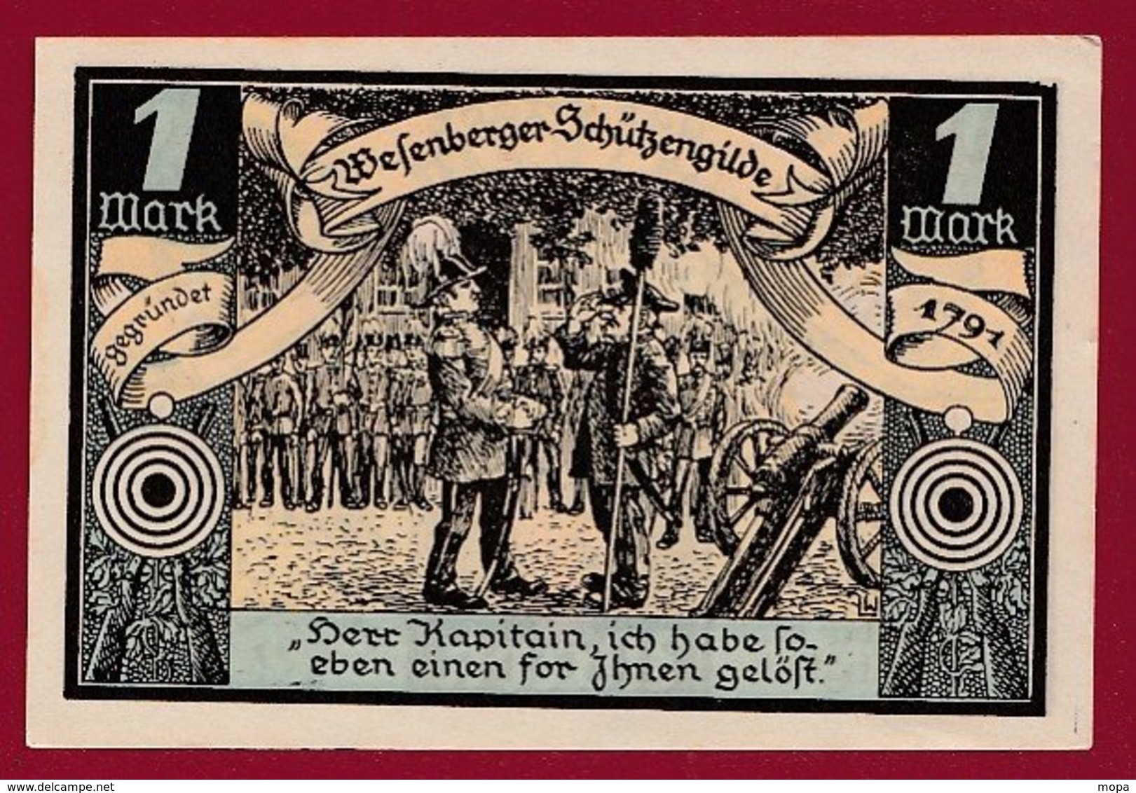 Allemagne 1 Notgeld 1 Mark Stadt Wesenberg (  RARE ) Dans L 'état Lot N °5165 - Collections