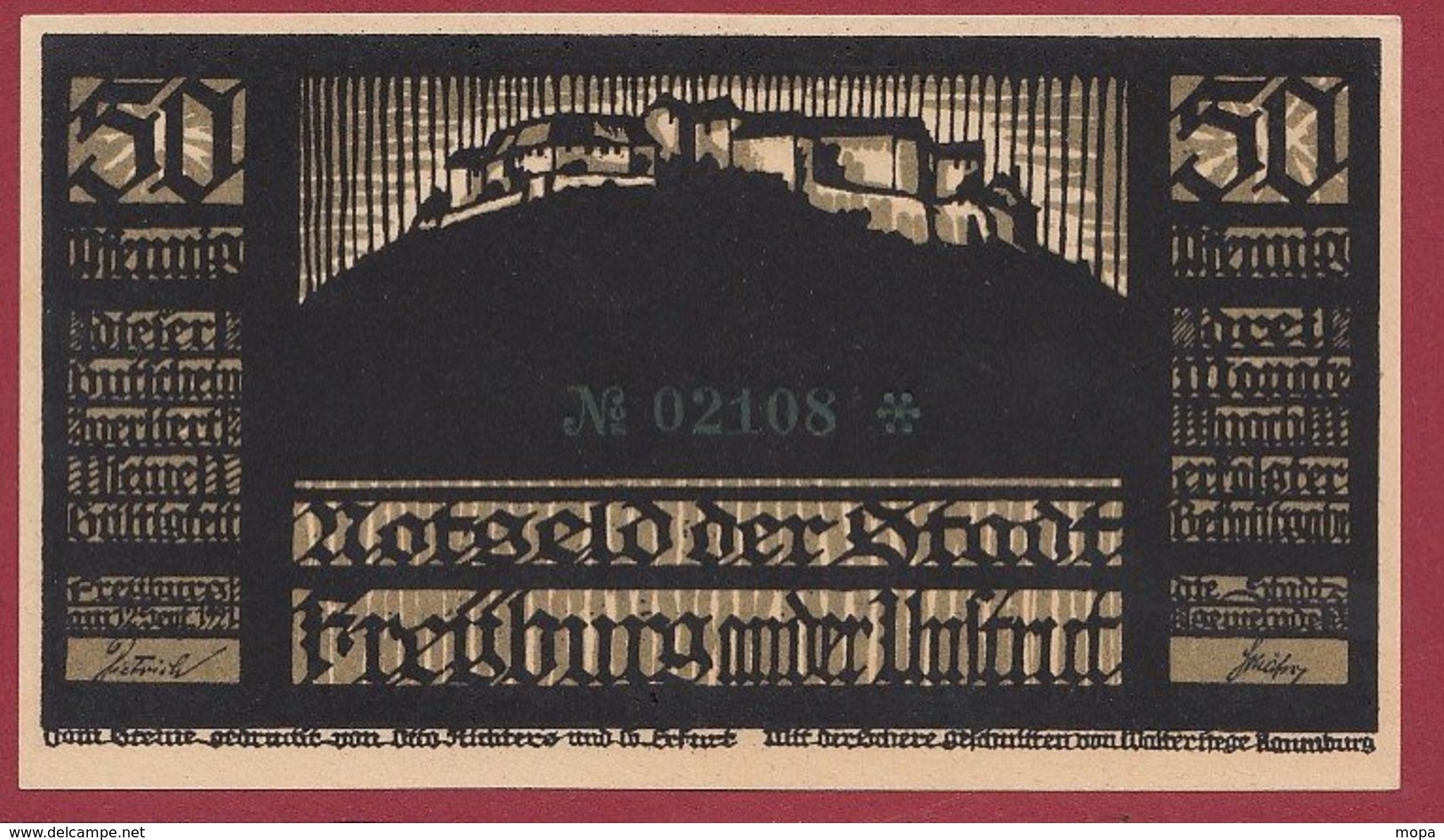 Allemagne 1 Notgeld 50 Pfenning Stadt Freiburg (  RARE ) Dans L 'état Lot N °5169 - Collections
