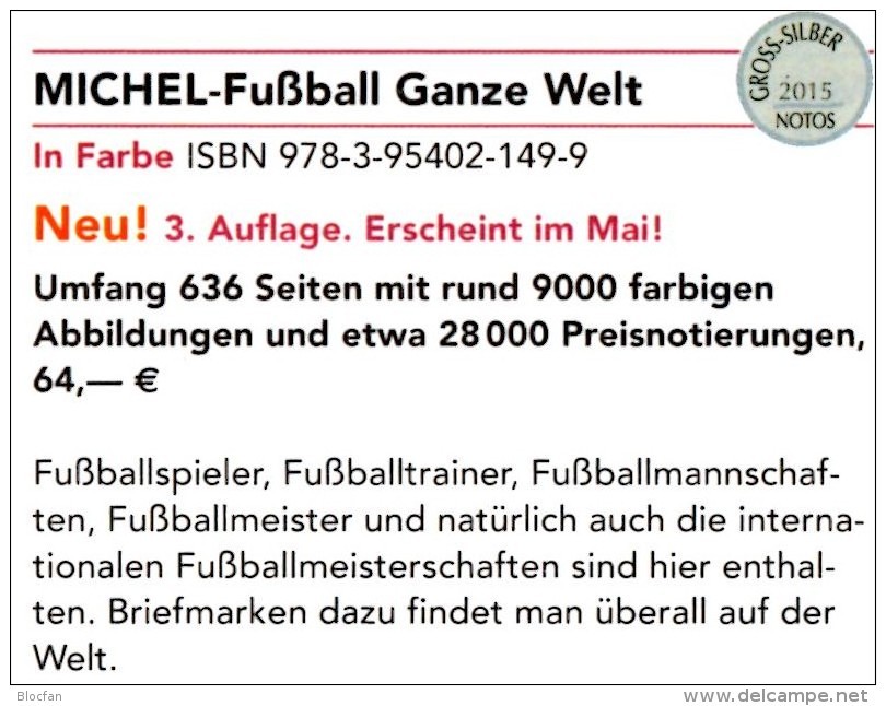 MICHEL Fußball Katalog 2016 Neu 68€ Zur EM/Chambionat Fußballmarken Der Ganzen Welt Topic Soccer Stamp Of The World - Sports