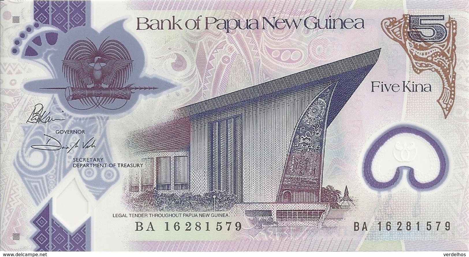 PAPOUASIE NEW GUINEA 5 KINA 2016 UNC P 51 - Papua Nueva Guinea