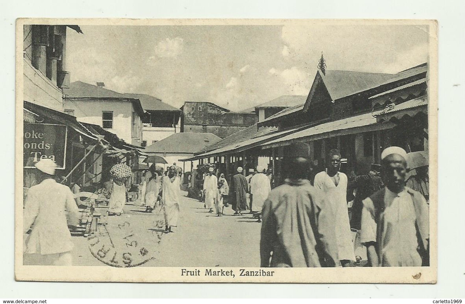 FRUIT MARKET, ZANZIBAR 1925  VIAGGIATA FP - Tanzania