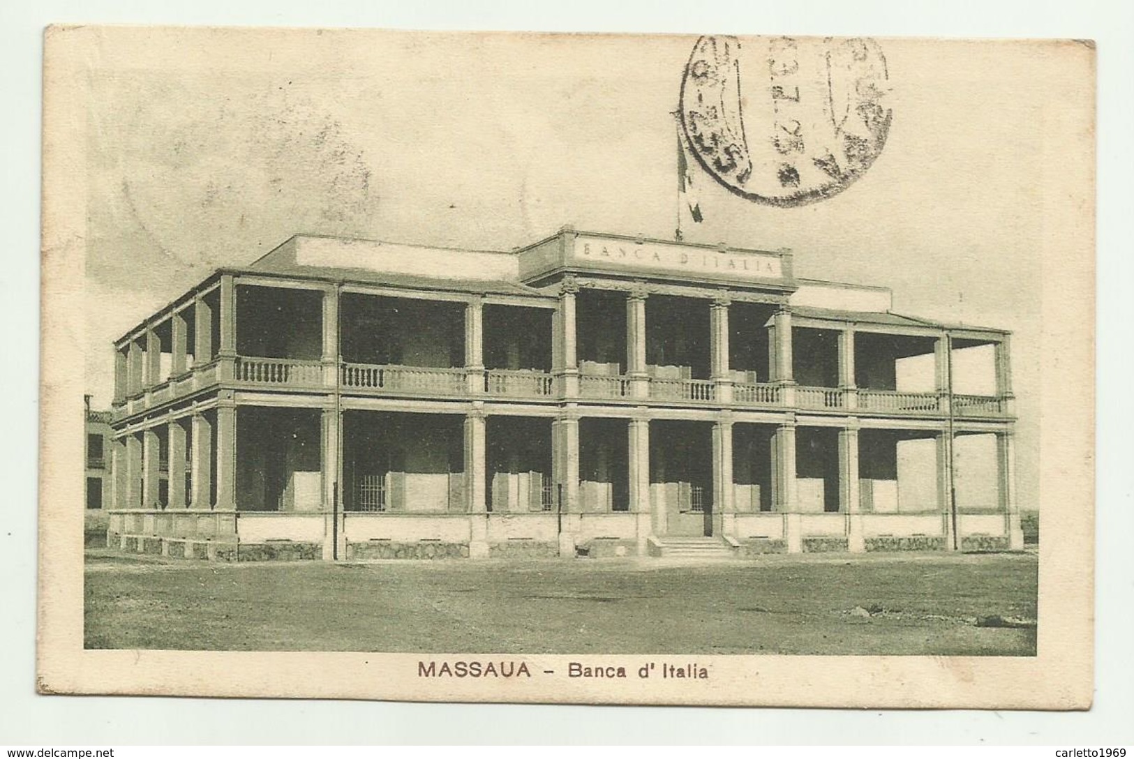 MASSAUA - BANCA D'ITALIA  1923  VIAGGIATA FP - Erythrée