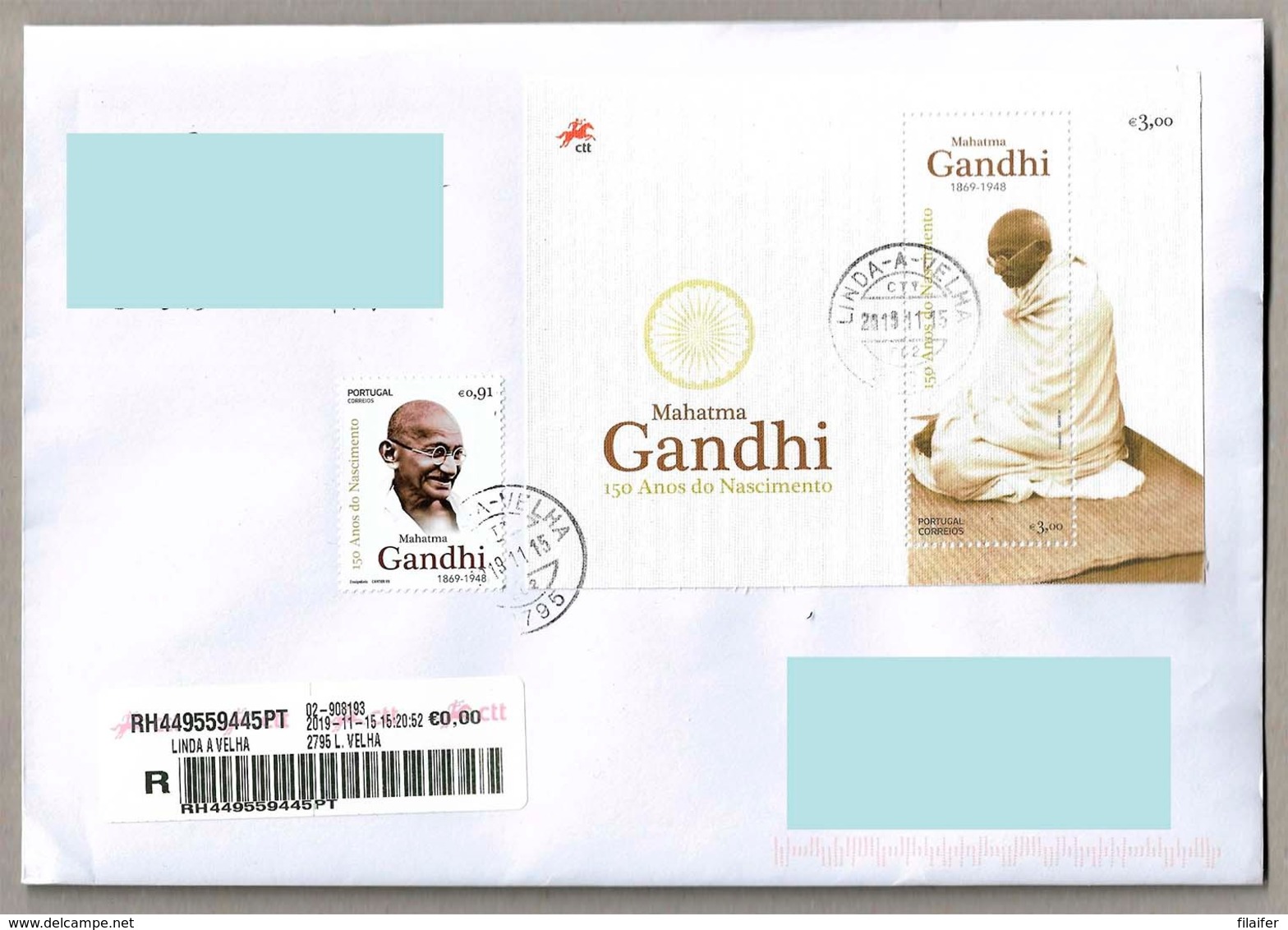 Portugal Stamps - 150 Years Of The Birth Of Mahatma Gandhi - Used - Used Stamps