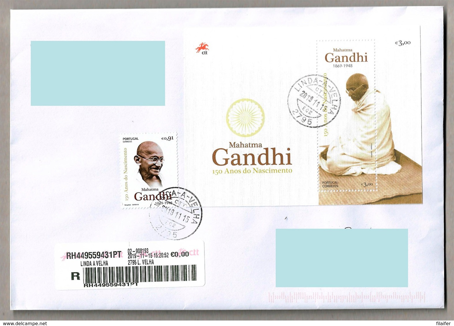 Portugal Stamps - 150 Years Of The Birth Of Mahatma Gandhi - Used - Oblitérés