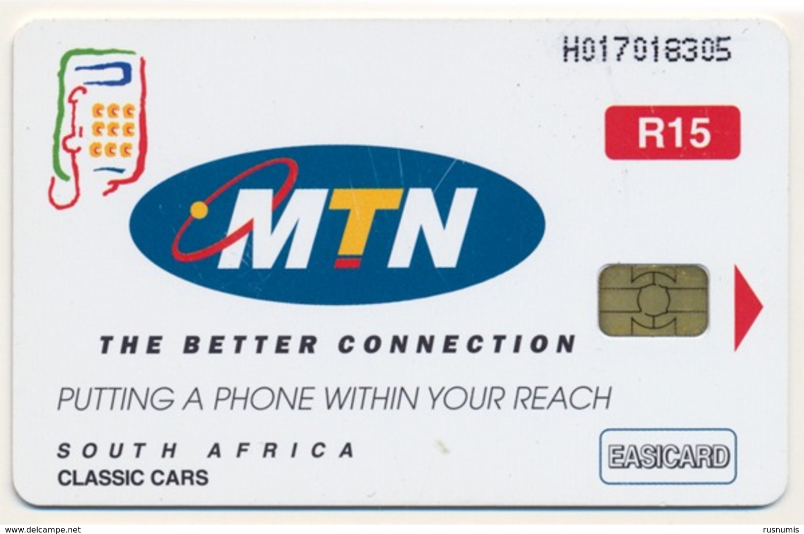 SOUTH AFRICA - AFRIQUE DU SUD MTN 15 R CHIP PHONECARD TELECARTE CLASSIC CARS AUTO SAF-M-106 QTY 100.000 - Afrique Du Sud